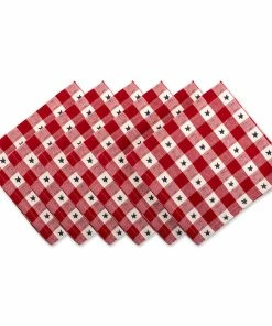 DII 4th of July Star Check Napkin (Set of 6)