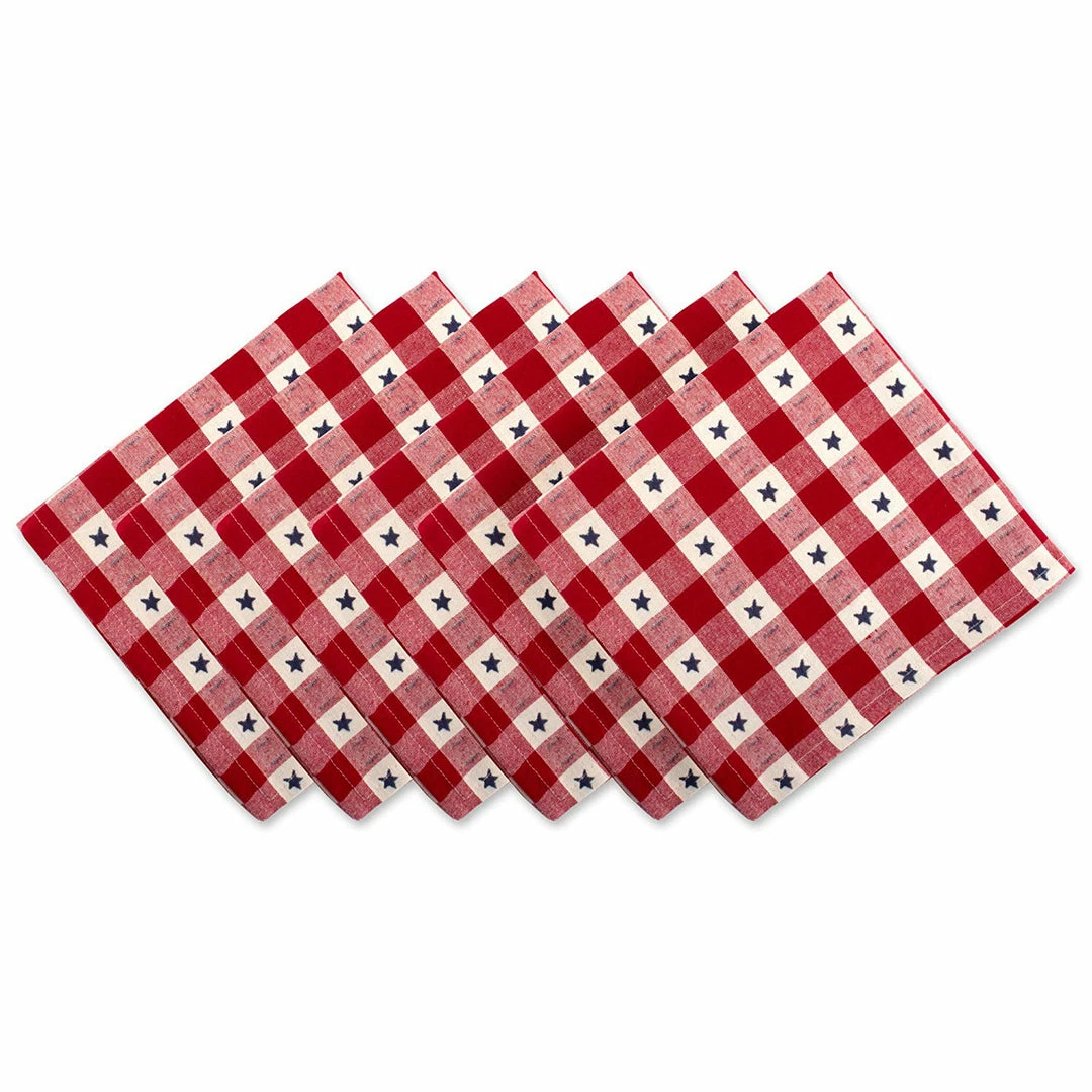DII 4th of July Star Check Napkin (Set of 6) 3 DII 4th of July Star Check Napkin (Set of 6)