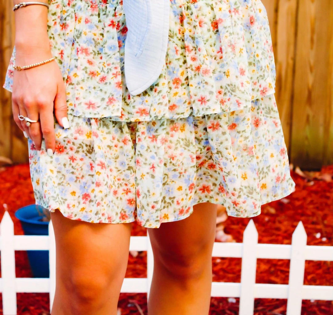 Elan women Minty Fresh Floral Skirt in Multi Floral 3 Elan women Minty Fresh Floral Skirt in Multi Floral