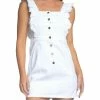 Elan Womens Coverall Ruffle Mini Dress