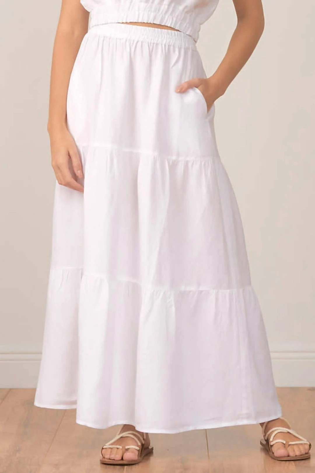Elan women Devan Maxi Skirt in White 4 Elan women Devan Maxi Skirt in White - Image 2
