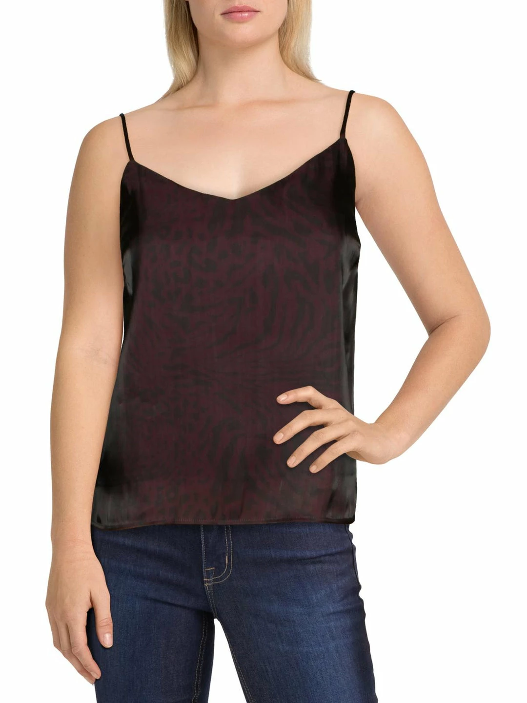 Joe's Jeans Womens Satin Animal Print Tank Top 3 Joe's Jeans Womens Satin Animal Print Tank Top