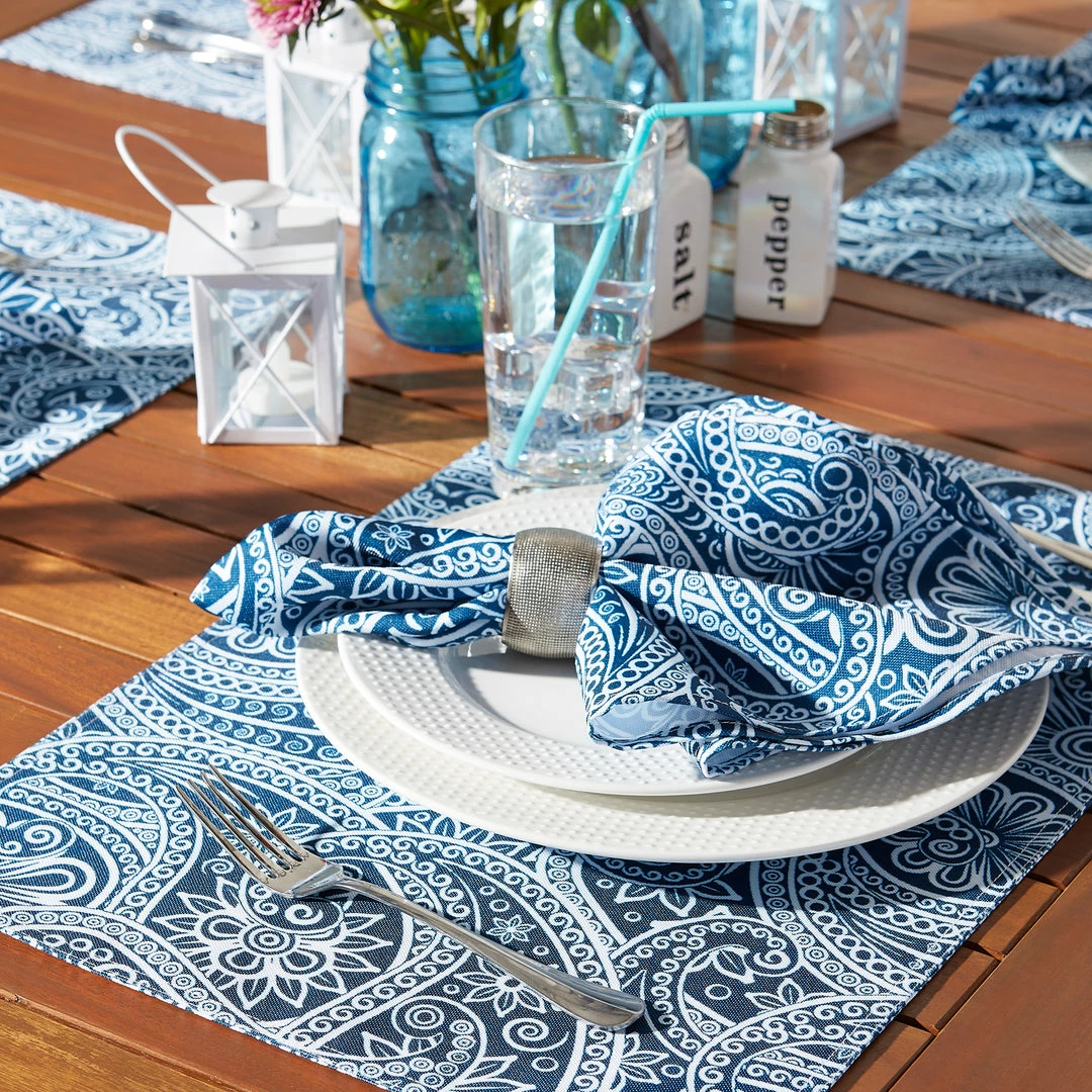 DII Outdoor Blue Paisley Napkin Set/6 8 DII Outdoor Blue Paisley Napkin Set/6 - Image 6