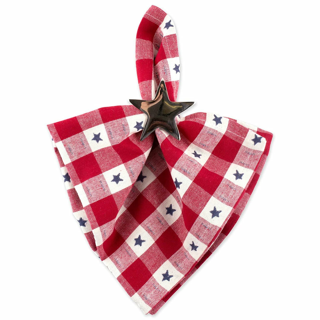 DII 4th of July Star Check Napkin (Set of 6) 5 DII 4th of July Star Check Napkin (Set of 6) - Image 3
