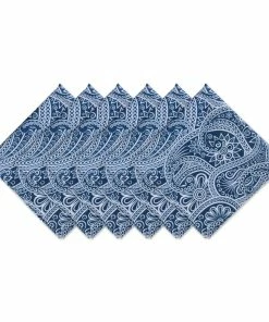 DII Outdoor Blue Paisley Napkin Set/6