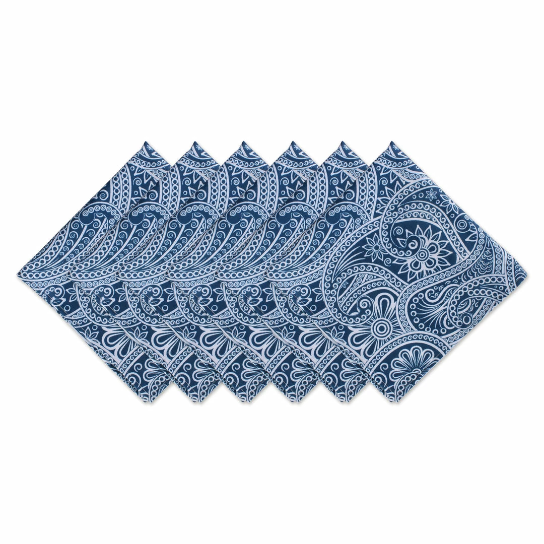 DII Outdoor Blue Paisley Napkin Set/6 3 DII Outdoor Blue Paisley Napkin Set/6
