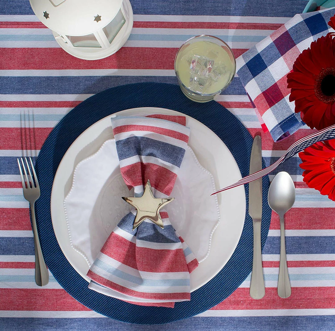 DII 4th of July Patriotic Stripe Napkin (Set of 6) 6 DII 4th of July Patriotic Stripe Napkin (Set of 6) - Image 4
