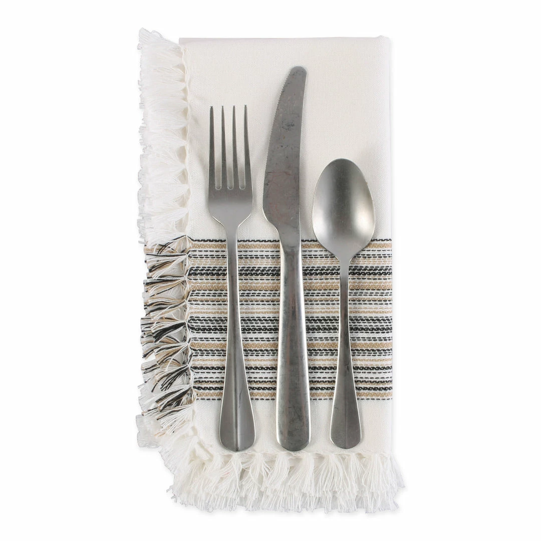 DII Fringed Stripe Napkin (Set of 6) 7 DII Fringed Stripe Napkin (Set of 6) - Image 5