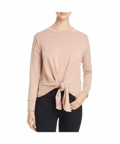 Elan Womens French Terry Knit Pullover Top