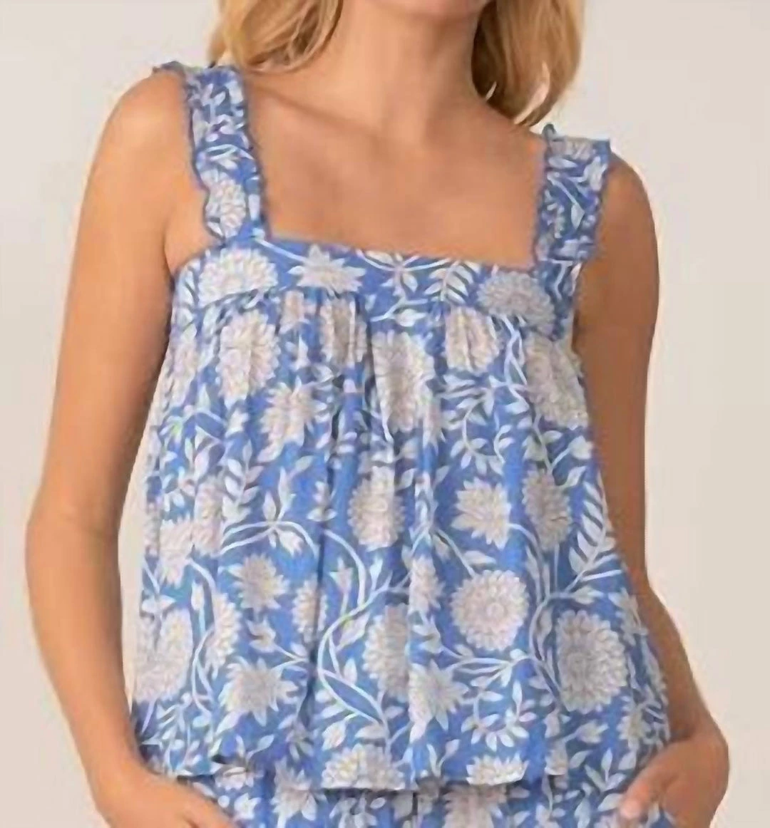 Elan women Sleeveless Flowy Top in Caribbean Bloom Print 3 Elan women Sleeveless Flowy Top in Caribbean Bloom Print