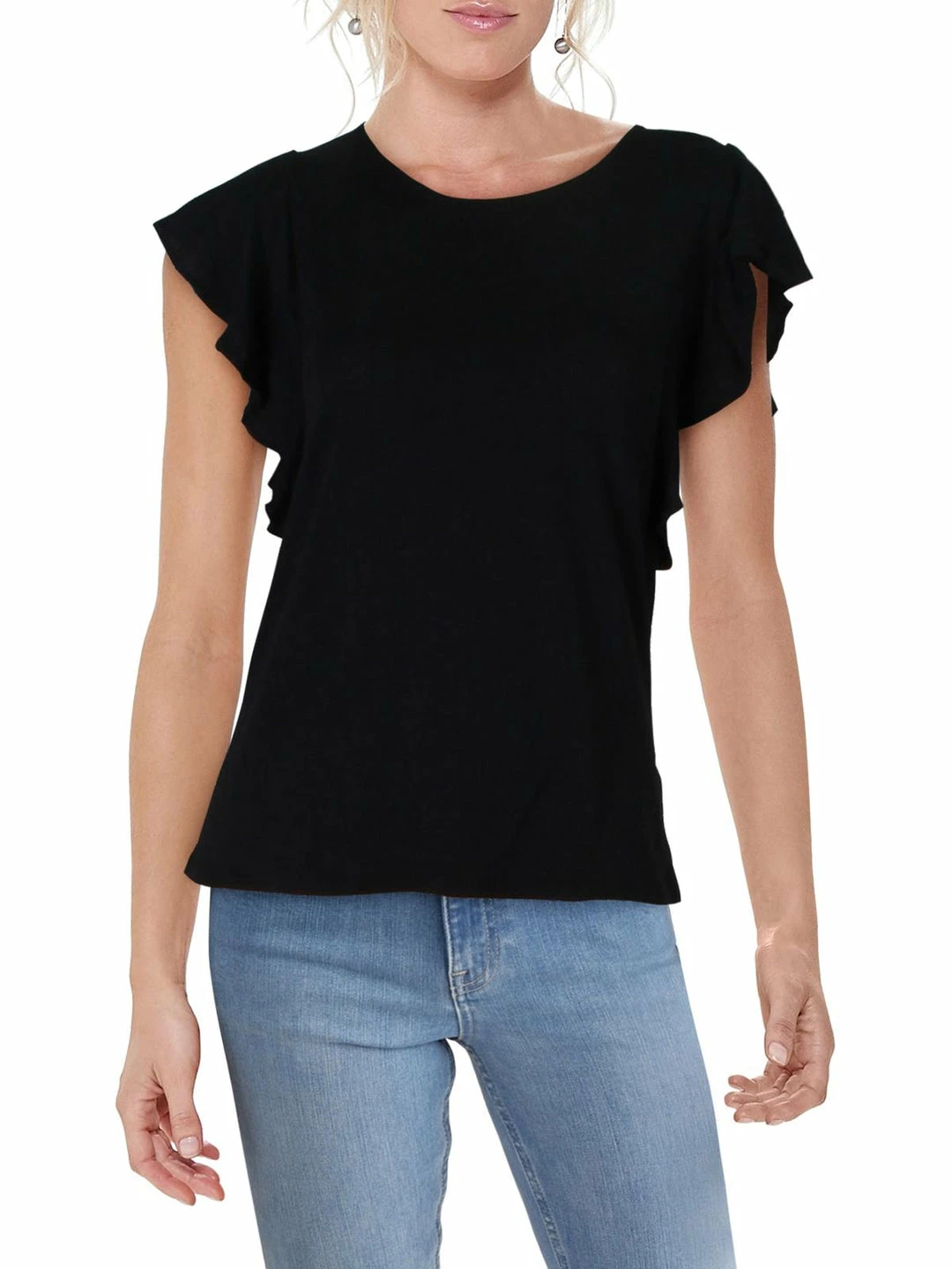 Joe's Jeans Kimber Womens Flutter Sleeve Crew Neck T-Shirt 3 Joe's Jeans Kimber Womens Flutter Sleeve Crew Neck T-Shirt