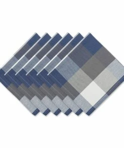 Elan Online Shop 28 DII Tri-Color Check Napkin (Set of 6)