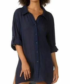 Elan Womens Collared Midi Shirtdress