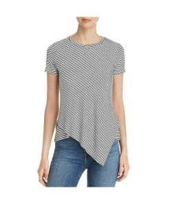 Elan Womens Striped Crewneck Top