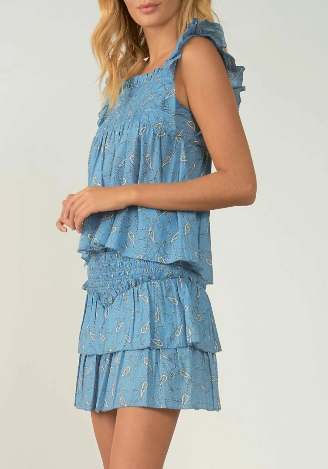 Elan women PAISLEY TOP in Blue Paisley 5 Elan women PAISLEY TOP in Blue Paisley - Image 3