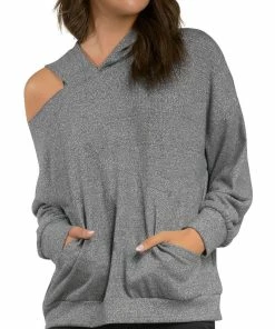 Elan Womens Fleece Metallic Hoodie