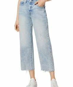 Joe's Jeans The Blake Womens Destructed Wide Leg Cropped Jeans