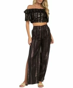 Elan Womens Metallic Ruffled Crop Top -Elan Online Shop 4a6255661f9148f1a09b55a339cc2c83 1080x