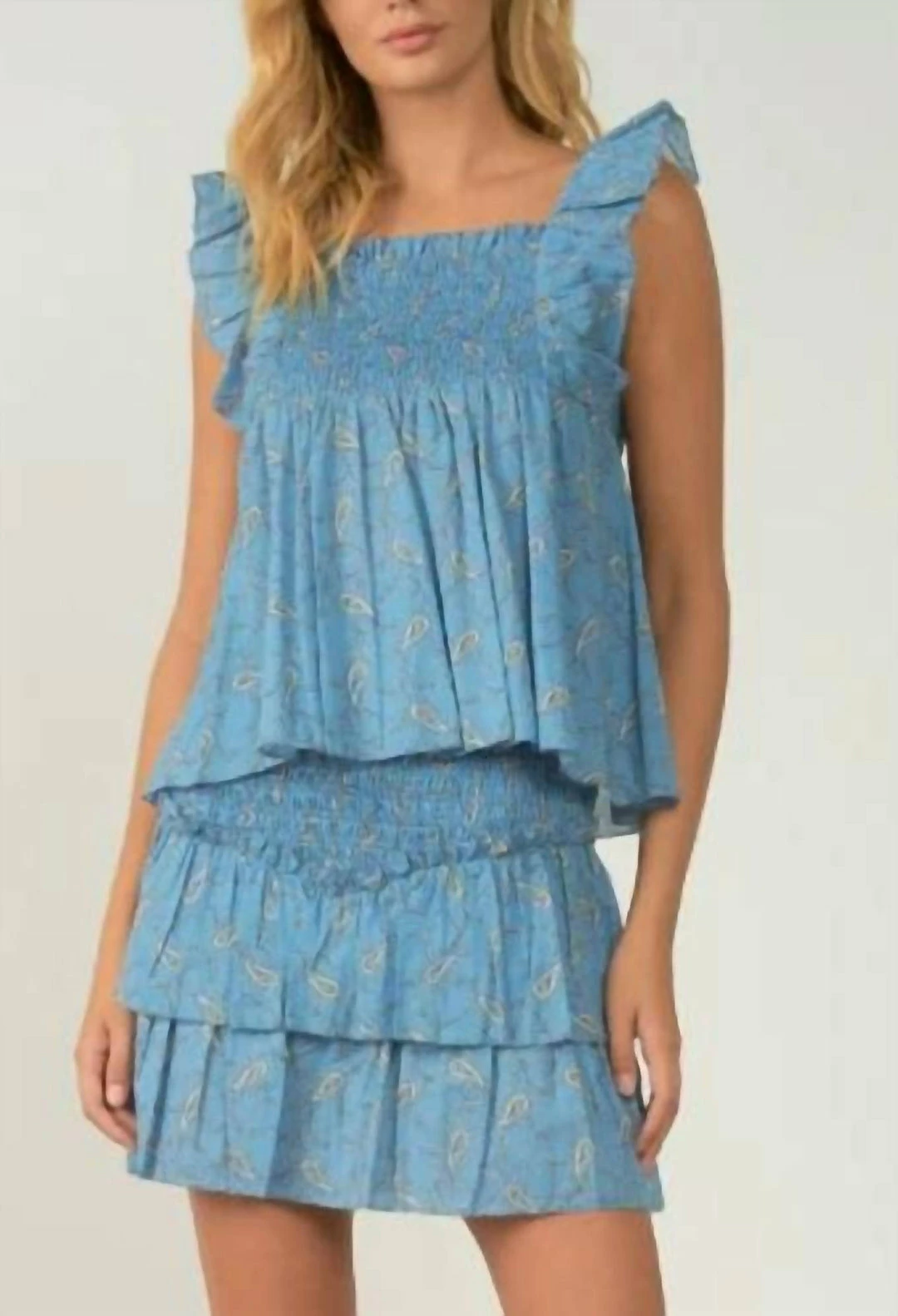 Elan women PAISLEY TOP in Blue Paisley 3 Elan women PAISLEY TOP in Blue Paisley