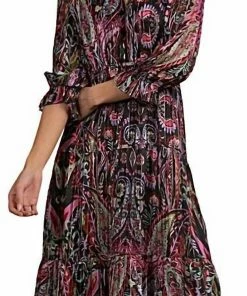 Elan Online Shop 16 Elan women Barcelona Maxi Dress in Black Multi Paisley