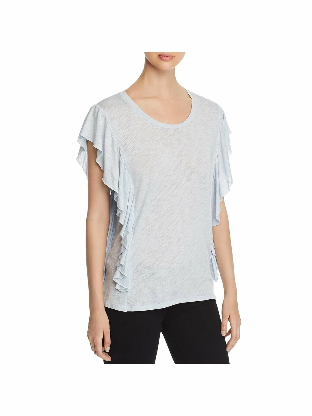 Elan Womens Ruffled Layered T-Shirt 3 Elan Womens Ruffled Layered T-Shirt