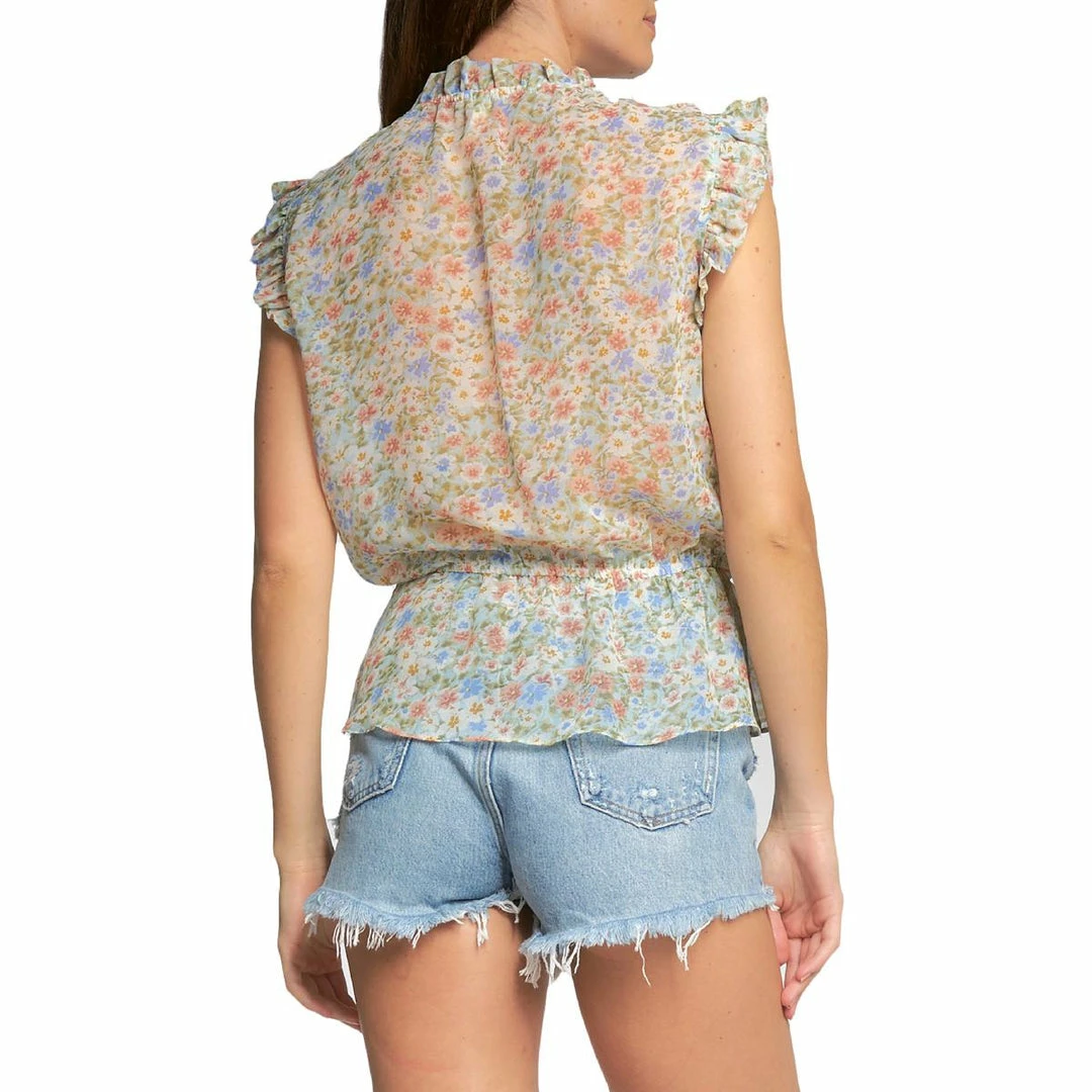 Elan Womens Ruffled Peplum Blouse 5 Elan Womens Ruffled Peplum Blouse - Image 3