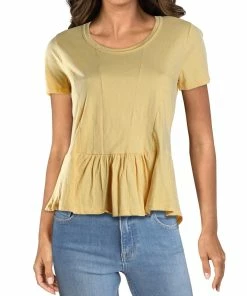 Joe's Jeans Peggy Womens Peplum Ruffled Hem T-Shirt