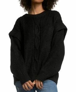Elan Online Shop 22 Elan Womens Cable Knit Drop Shoulder Pullover Sweater
