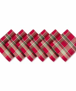 DII Christmas Plaid Tango Red Napkin (Set of 6)