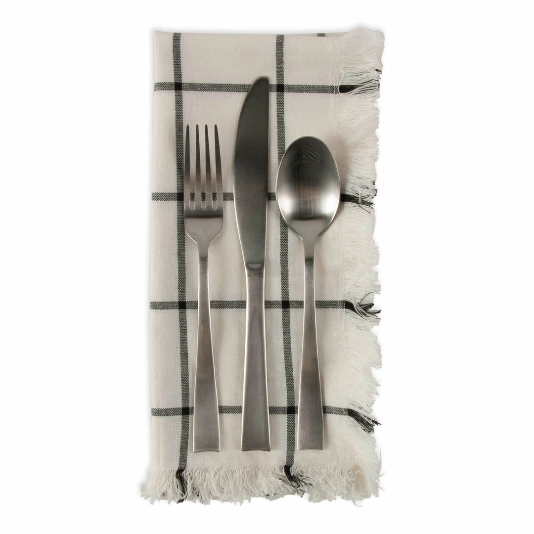 DII Basic Check Fringed Napkin (Set of 6) 4 DII Basic Check Fringed Napkin (Set of 6) - Image 2