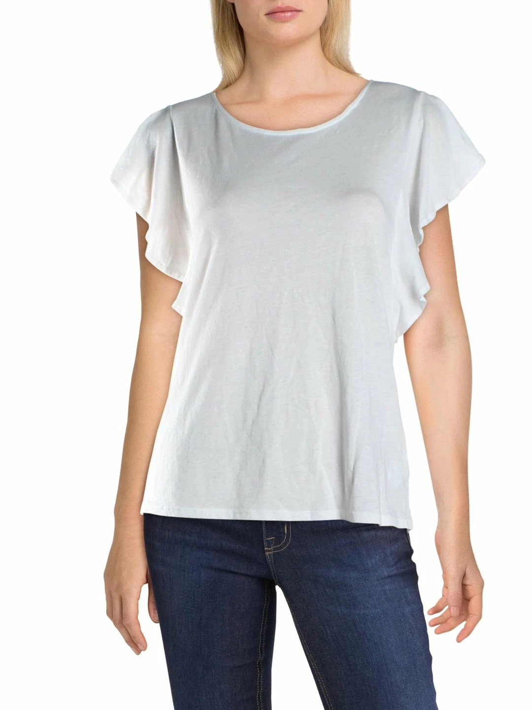 Joe's Jeans Kimber Womens Flutter Sleeve Crew Neck T-Shirt 5 Joe's Jeans Kimber Womens Flutter Sleeve Crew Neck T-Shirt - Image 3