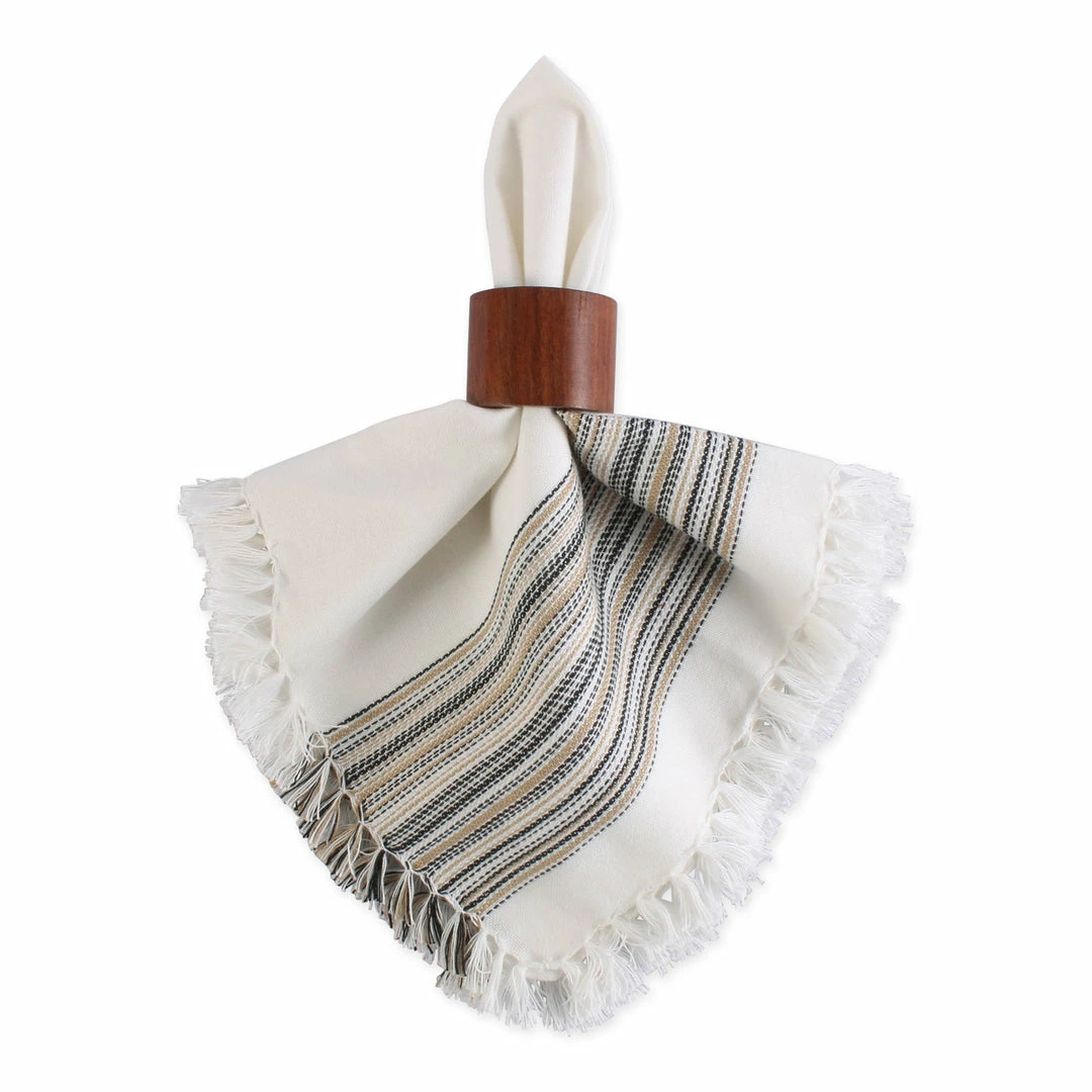 DII Fringed Stripe Napkin (Set of 6) 4 DII Fringed Stripe Napkin (Set of 6) - Image 2