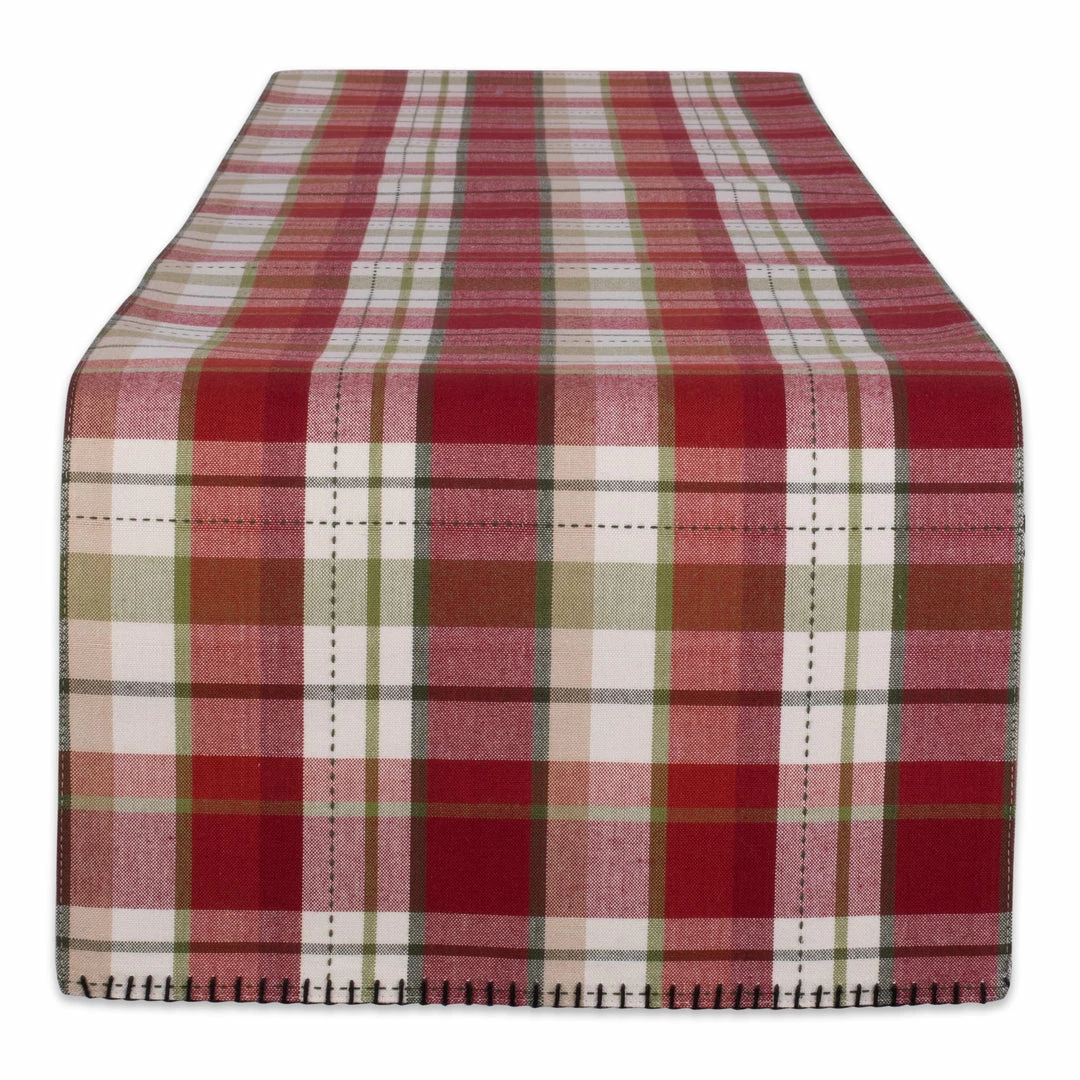 DII Mountain Trail Plaid Reversible Embellished Table Runner 14x108 3 DII Mountain Trail Plaid Reversible Embellished Table Runner 14x108