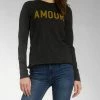 Elan women Amour Long Sleeve Tee in Black