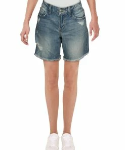 Joe's Jeans Lara Womens Fringe Hem Midi Denim Shorts