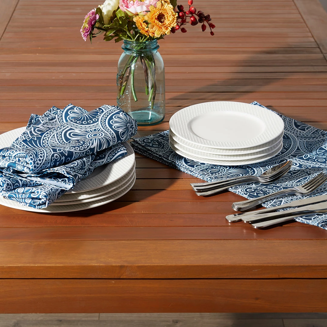 DII Outdoor Blue Paisley Napkin Set/6 6 DII Outdoor Blue Paisley Napkin Set/6 - Image 4