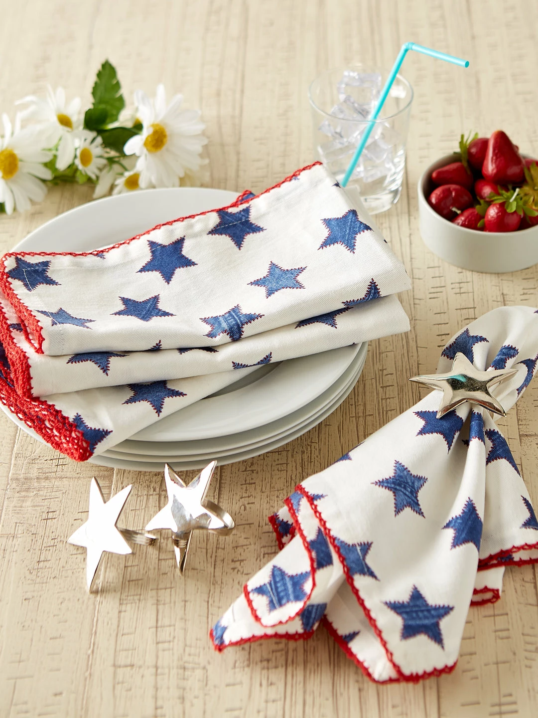 DII American Multi Stripe Napkin (Set of 6) 6 DII American Multi Stripe Napkin (Set of 6) - Image 4
