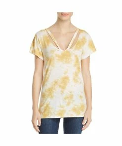 Elan Womens Cut-Out Tie-Dye T-Shirt