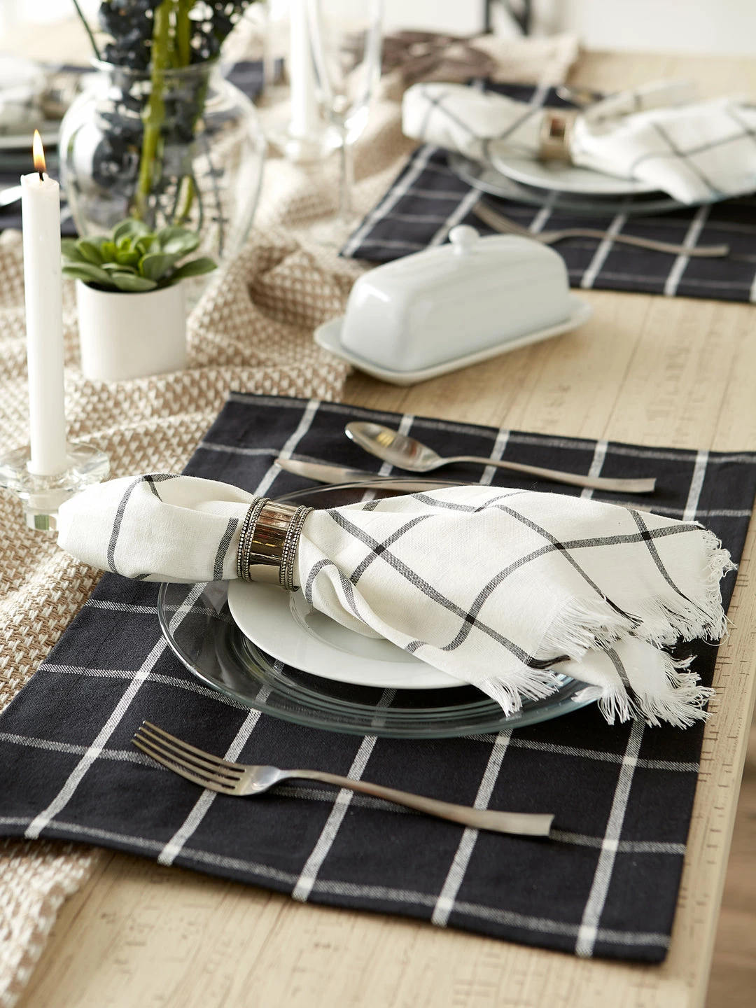 DII Basic Check Fringed Napkin (Set of 6) 7 DII Basic Check Fringed Napkin (Set of 6) - Image 5