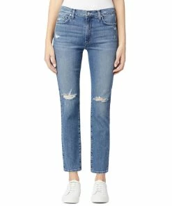 Joe's Jeans Lara Womens Distressed Straight Ankle Jeans