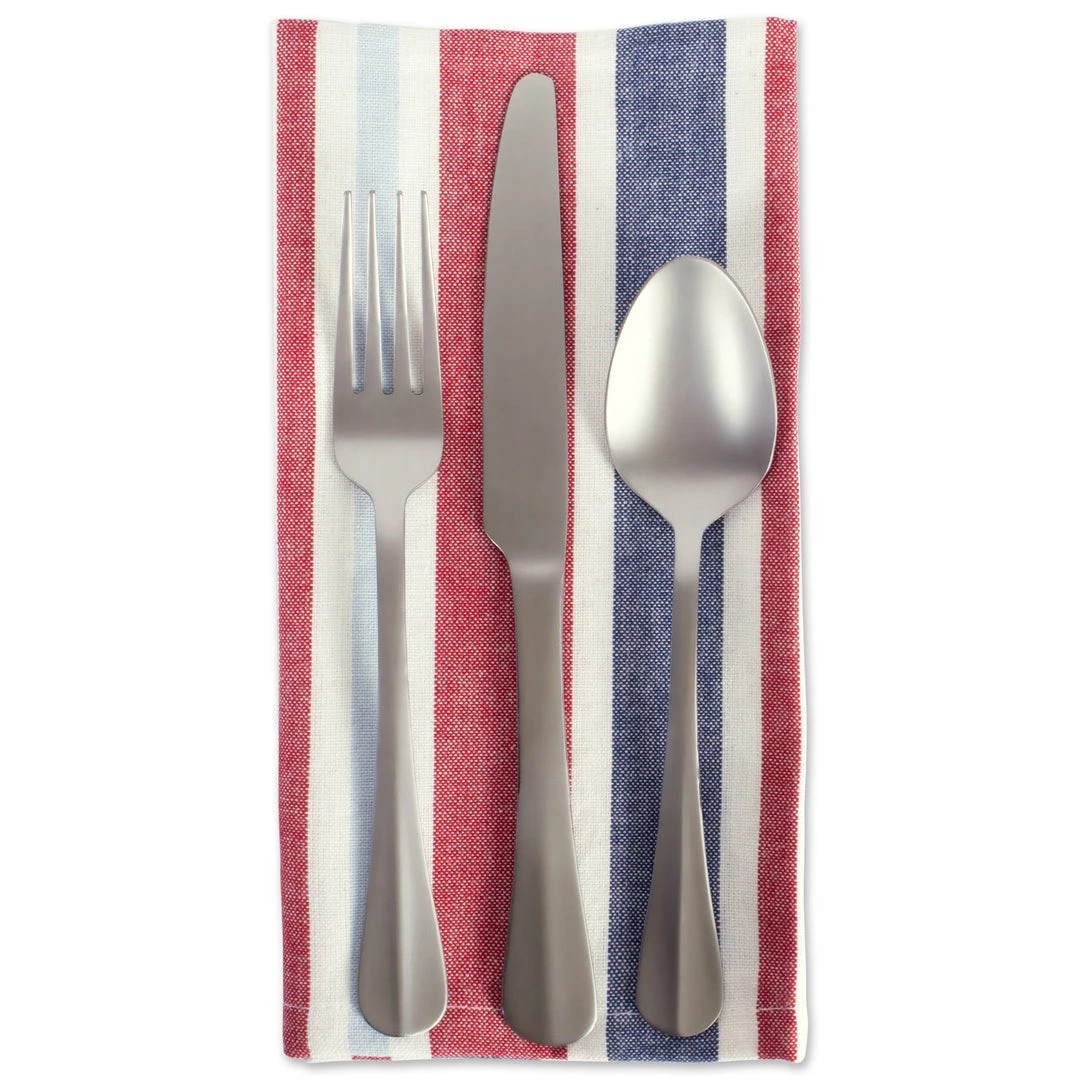 DII 4th of July Patriotic Stripe Napkin (Set of 6) 4 DII 4th of July Patriotic Stripe Napkin (Set of 6) - Image 2
