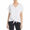 Elan Womens Tie Front V-Neck Button-Down Top