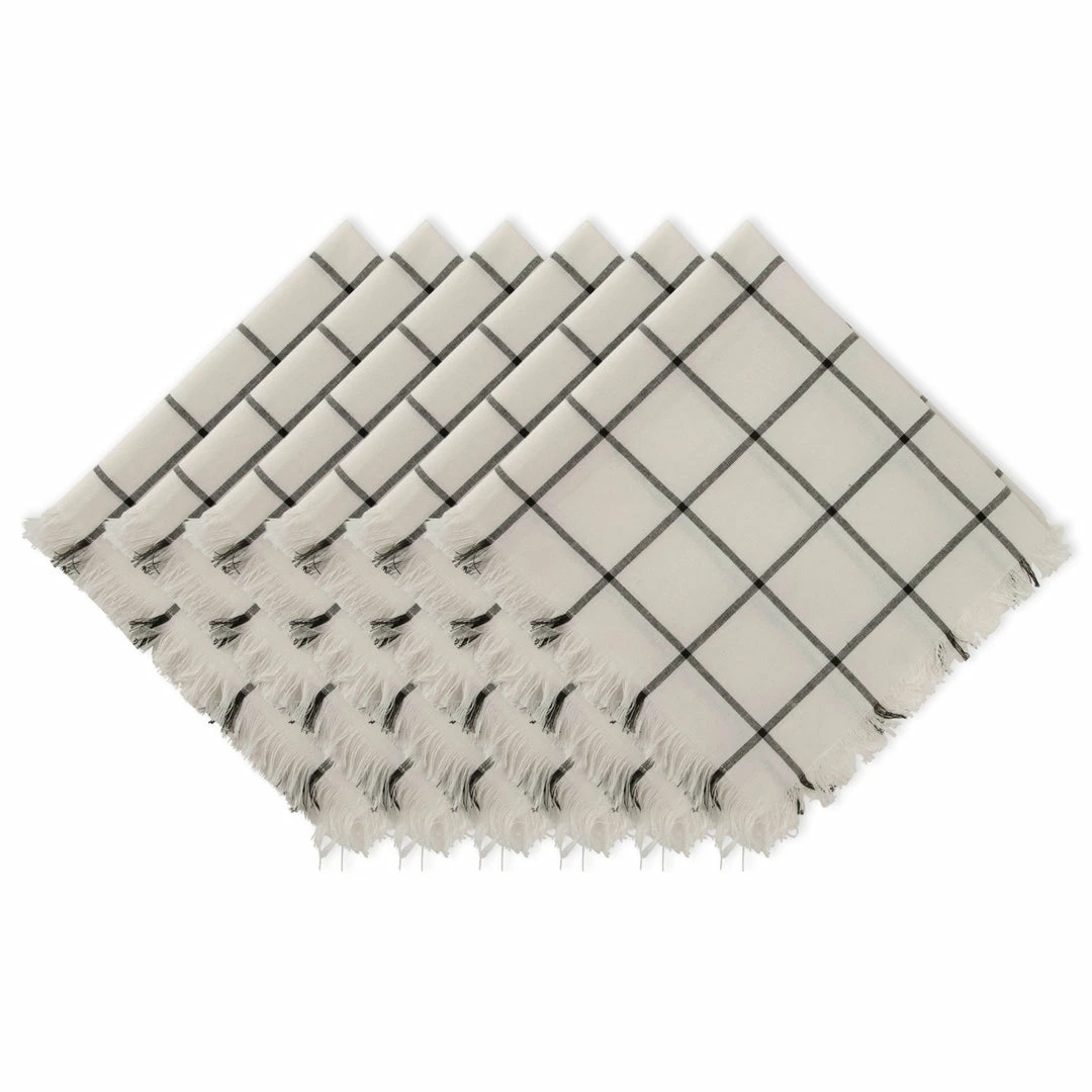 DII Basic Check Fringed Napkin (Set of 6) 3 DII Basic Check Fringed Napkin (Set of 6)