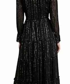 Elan women Midi Long Sleeve Tie Neck Dress in Black/Silver Stripe -Elan Online Shop d2654b1d973a41188cf07313b153ef12 5cef9a11 a179 43c7 9006 0bce5be88fb7 1080x scaled