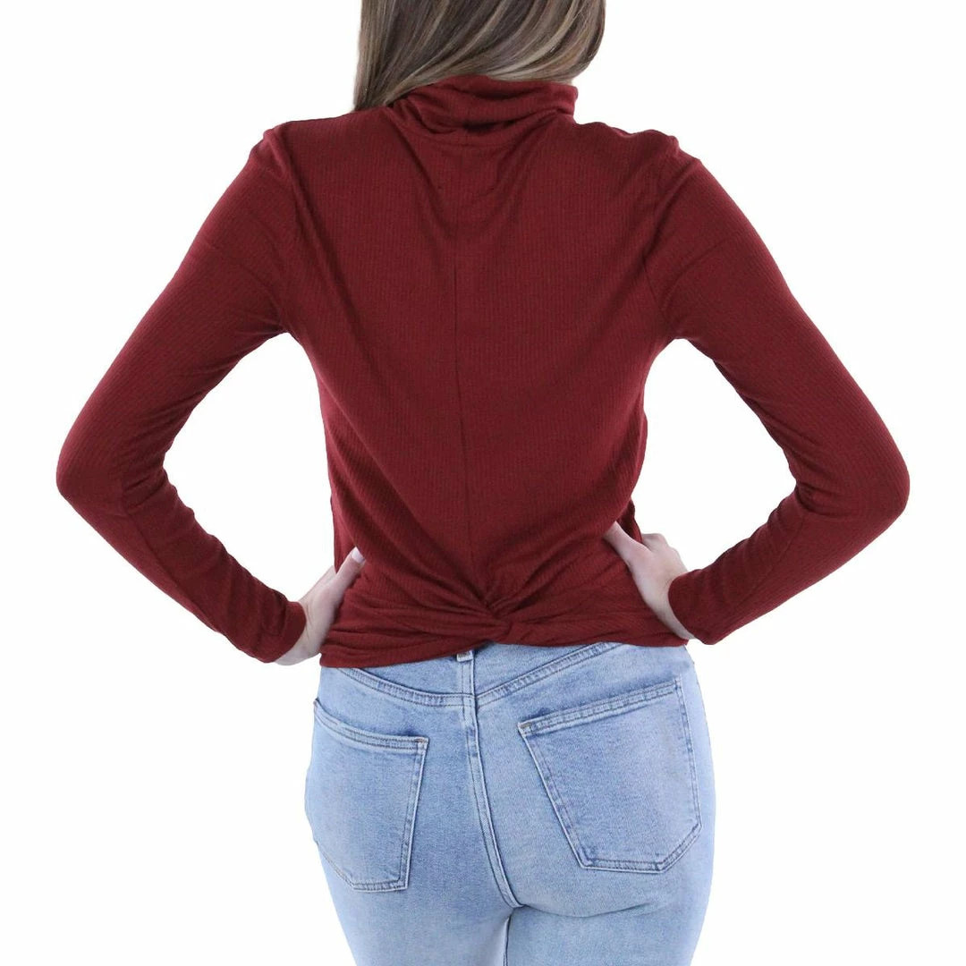 Joe's Jeans Harriette Womens Ribbed Knit Knot Back Turtleneck Top 4 Joe's Jeans Harriette Womens Ribbed Knit Knot Back Turtleneck Top - Image 2
