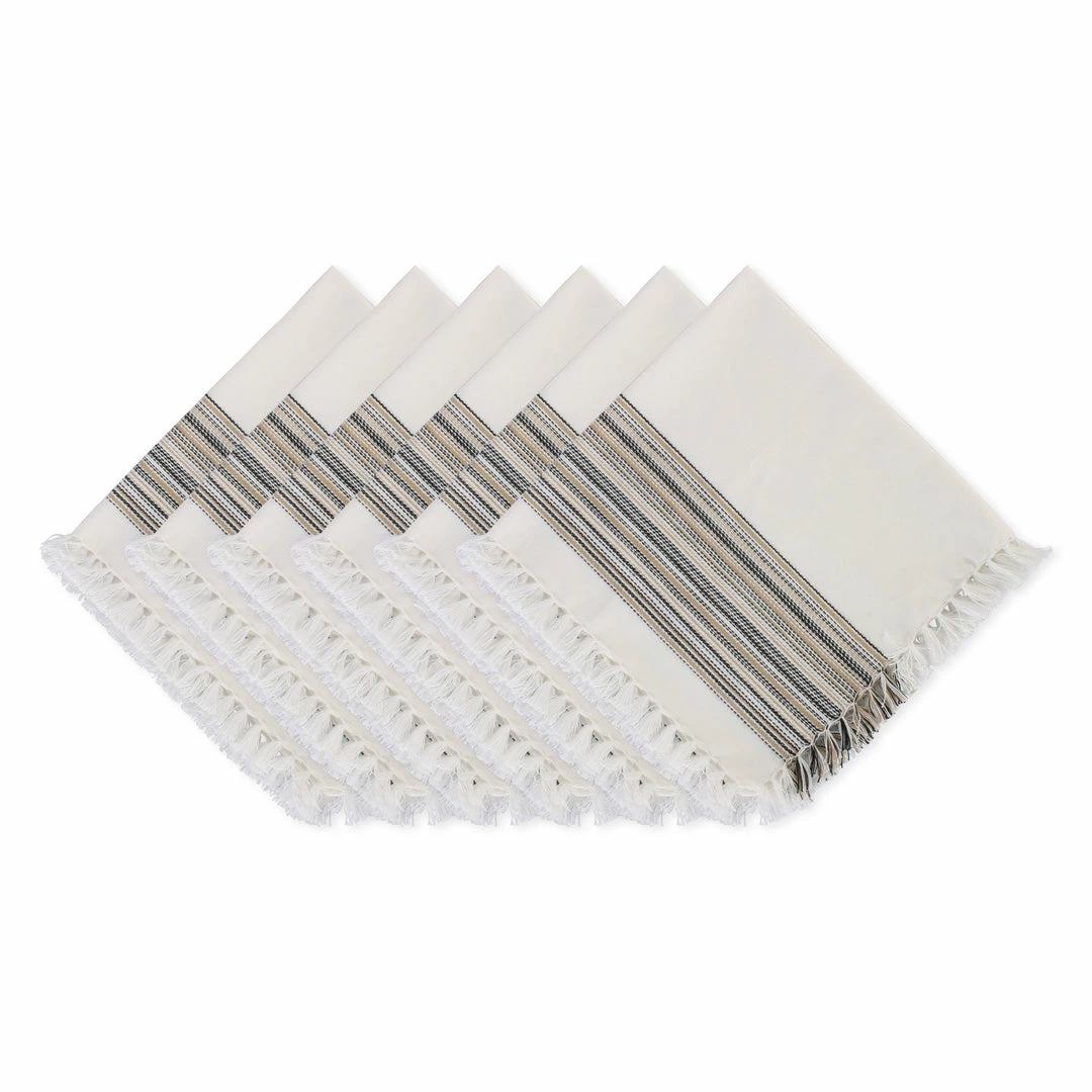 DII Fringed Stripe Napkin (Set of 6) 3 DII Fringed Stripe Napkin (Set of 6)