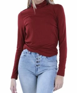 Joe's Jeans Harriette Womens Ribbed Knit Knot Back Turtleneck Top