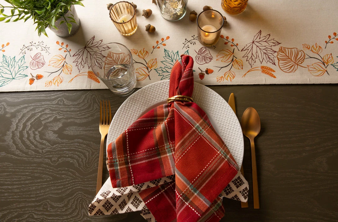 DII Autumn Spice Plaid Napkin (Set of 6) 4 DII Autumn Spice Plaid Napkin (Set of 6) - Image 2