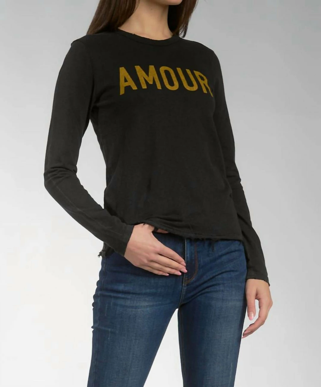 Elan women Amour Long Sleeve Tee in Black 4 Elan women Amour Long Sleeve Tee in Black - Image 2