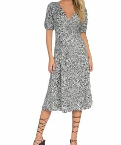 Elan Womens Animal Print Maxi Wrap Dress